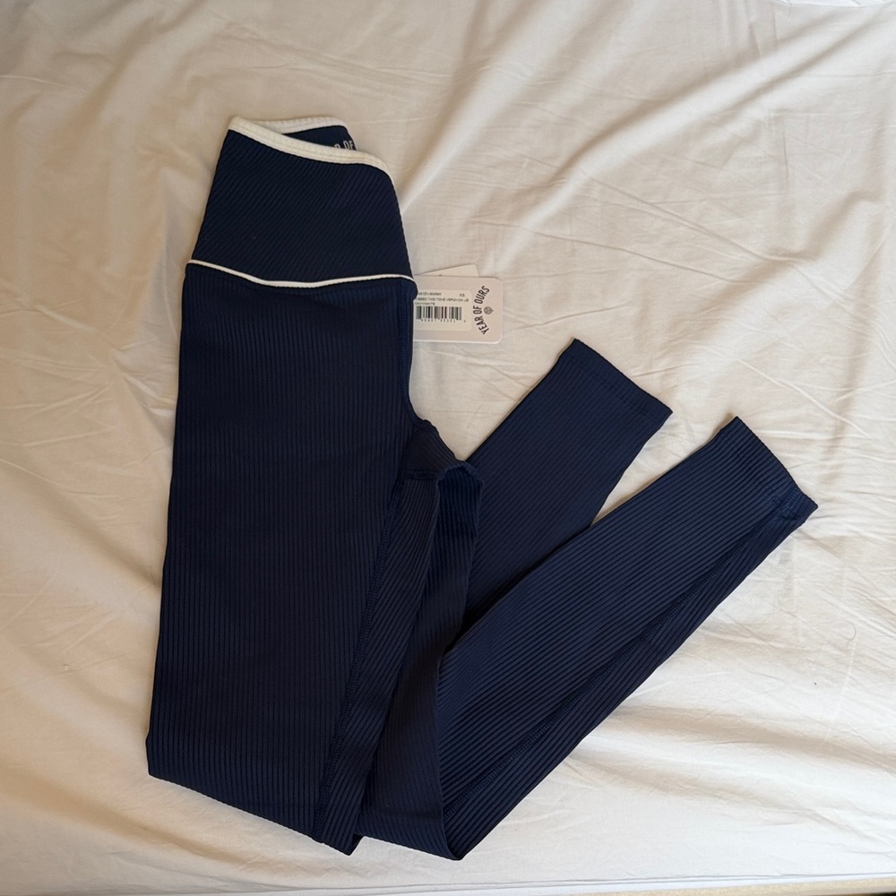 Brand new year of ours - Navy Blue Leggings with White Trim